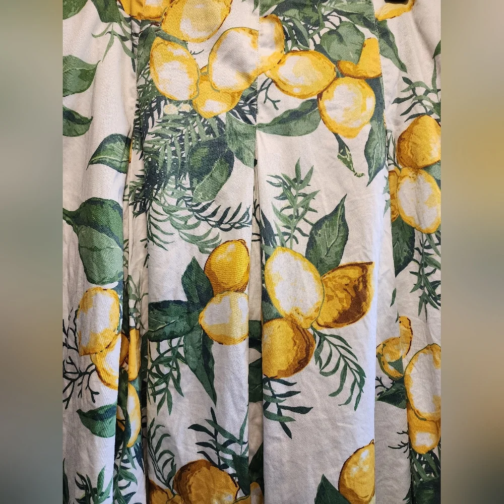 Vintage Talbots Lemon-Print A-Line Skirt - Picture 2 of 4